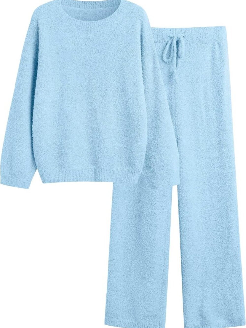 Cozy 2-Piece Fuzzy Fleece Lounge Set for Women | Oversized Long Sleeve Pajamas
